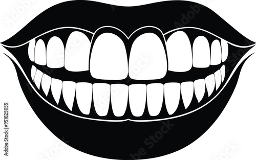 teeth silhouette vector illustration on white background