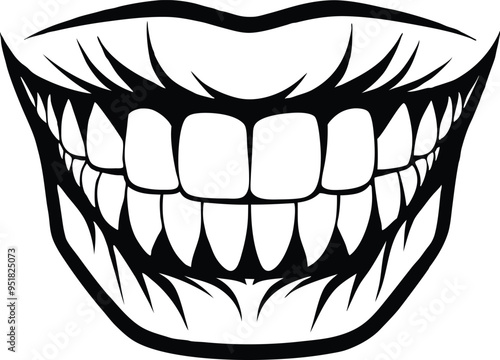 teeth silhouette vector illustration on white background