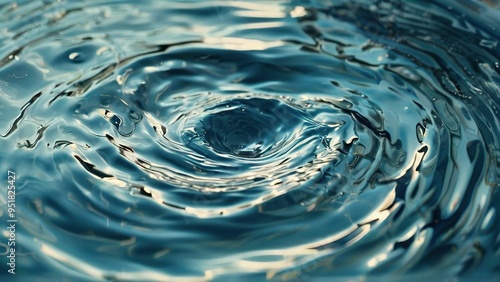 Close-up of a swirling blue water vortex.