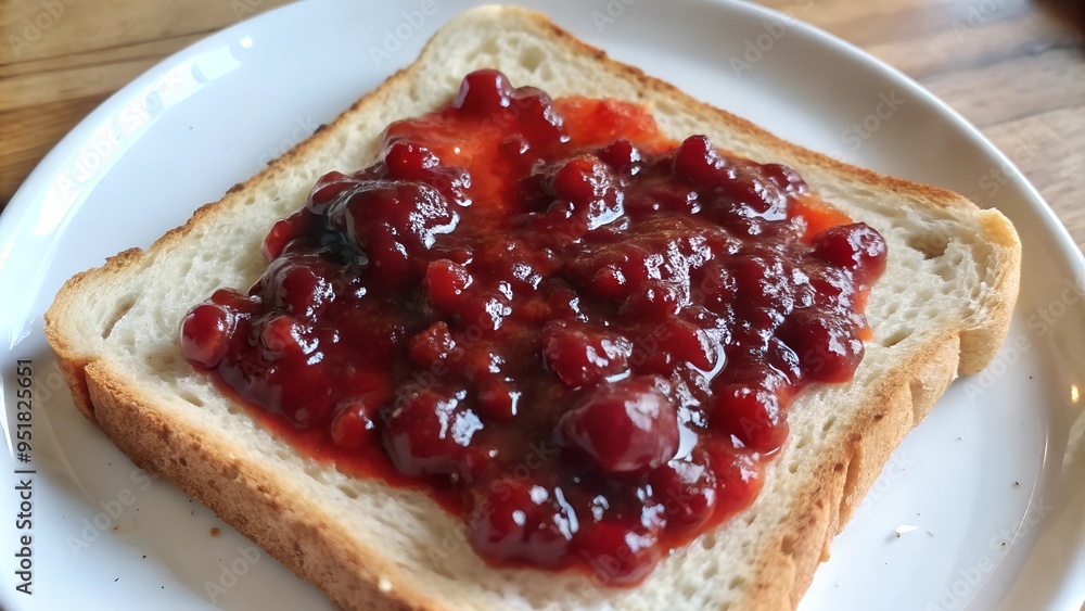 toast with jam on a plate toast with jam on a plate
