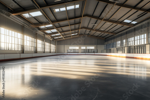 Ice skating rink for skating, featuring a smooth, frozen surface ideal for recreational and professional ice skating activities.