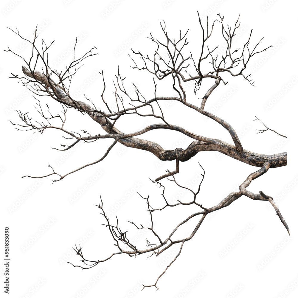 Fototapeta premium Bare Tree Branch Close-Up