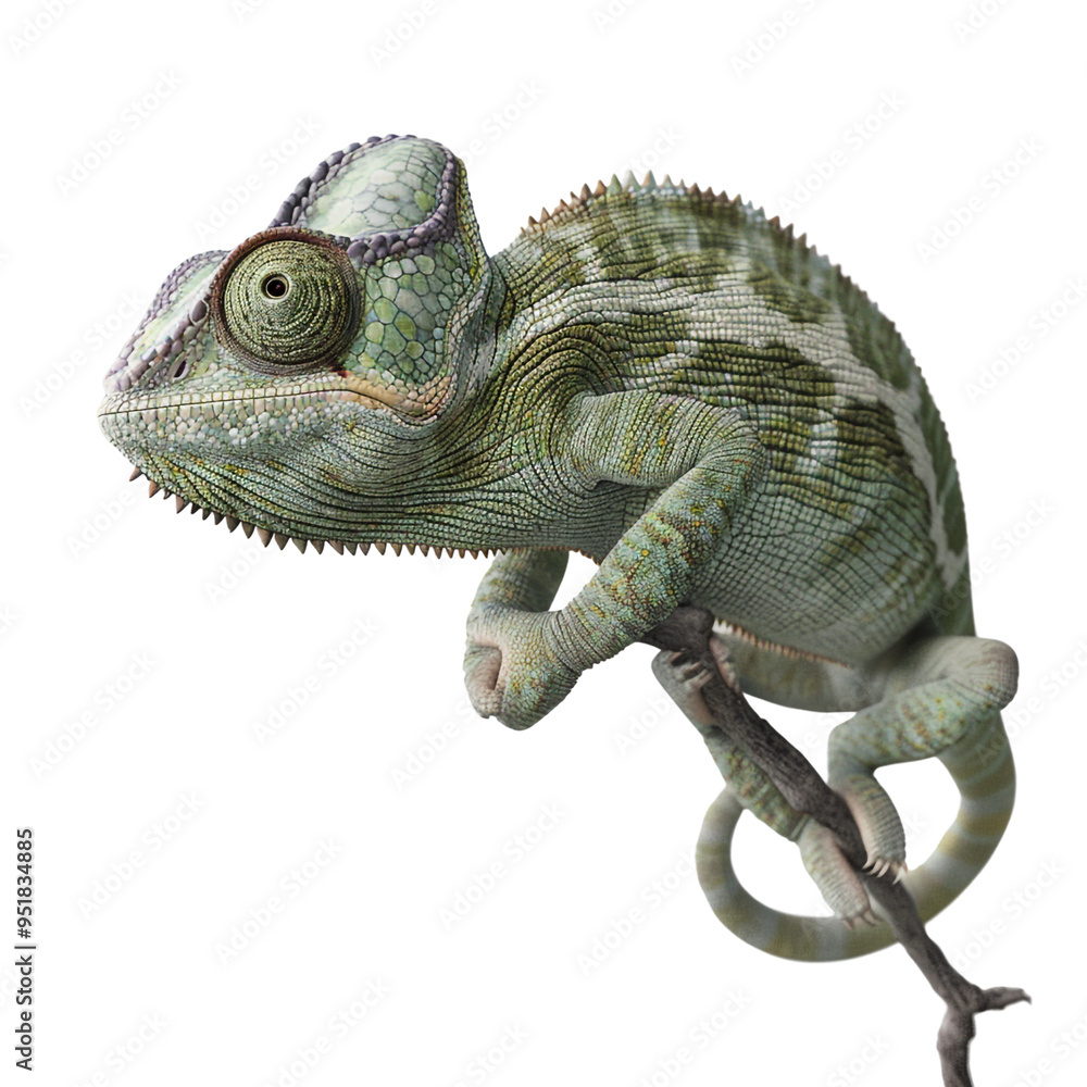 Fototapeta premium Green Chameleon on Branch