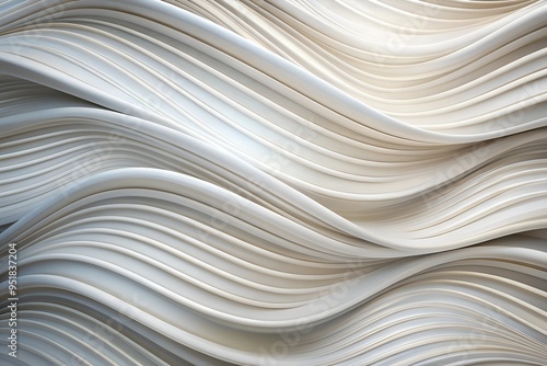 Abstract White Waves Textured Background