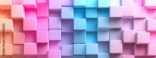 Abstract background with a colorful pastel gradient cube pattern, a minimal geometric design