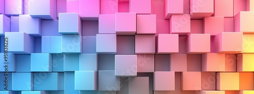 Abstract background with a colorful pastel gradient cube pattern, a minimal geometric design