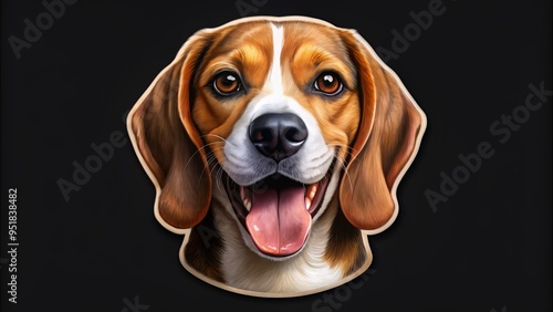 Beagle Dog Portrait - Digital Illustration, Beagle, Dog, Pet, Portrait