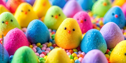 Colorful Easter Egg Chicks with Sprinkles, Easter, Candy, Spring, Chick