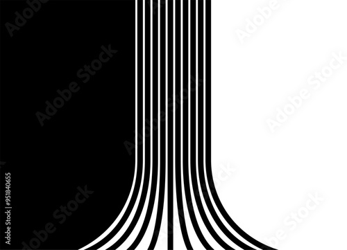 Vector transition from black to white with strict lines in retro style. Modern striped pattern. The basis for the design of covers, advertisements, posts. Interior design. Abstract vector background.