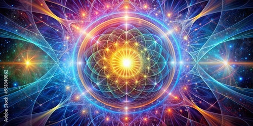 Cosmic Flower of Life A Fractal Journey Through Space, flower of life, sacred geometry, fractal art, universe