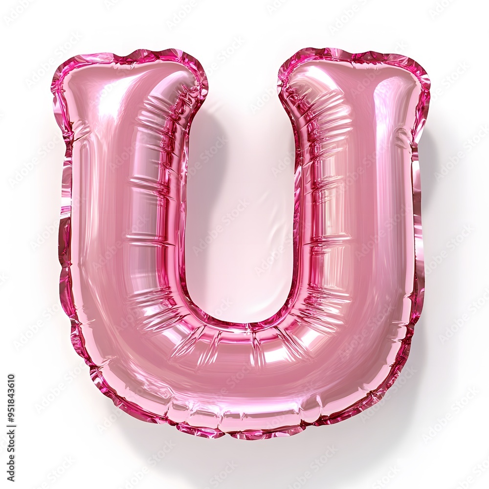 Bright Pink Inflatable Text U with Fluffy Features Bright Pink Inflatable Text U with Fluffy Features