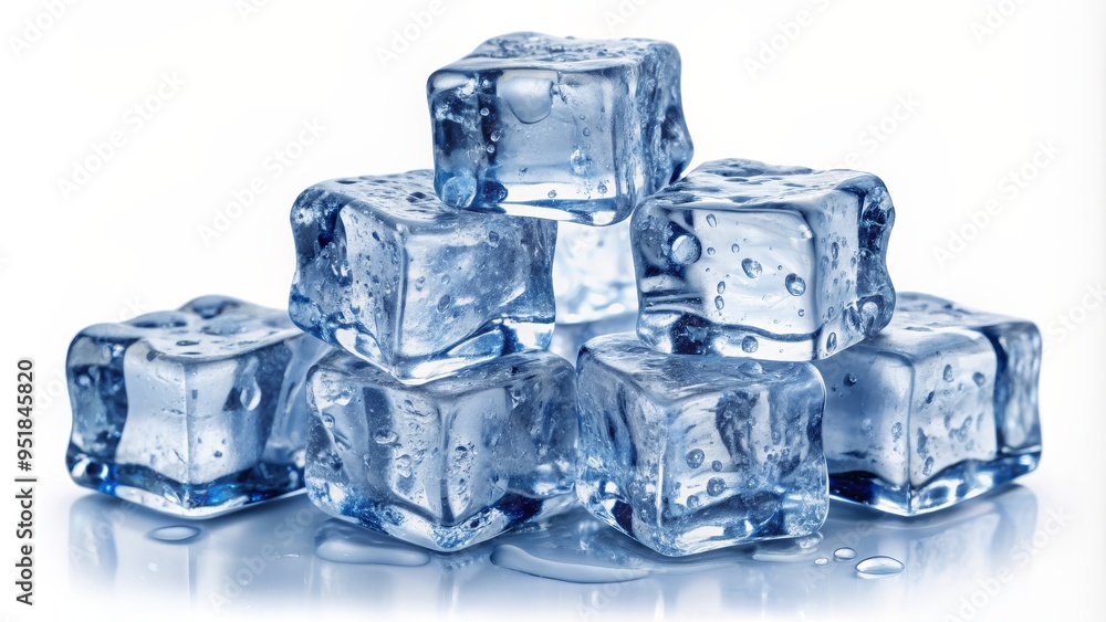 Ice Cubes Stacked on White Background, Close-up, Frozen, Cold, Water, Ice Ice Cubes Stacked on White Background, Close-up, Frozen, Cold, Water, Ice