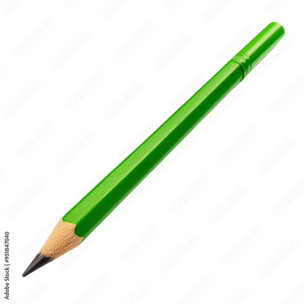 Green pencil isolated on transparent or white background Green pencil isolated on transparent or white background