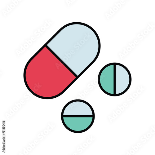 drug color line icon with white background vector stock illustration