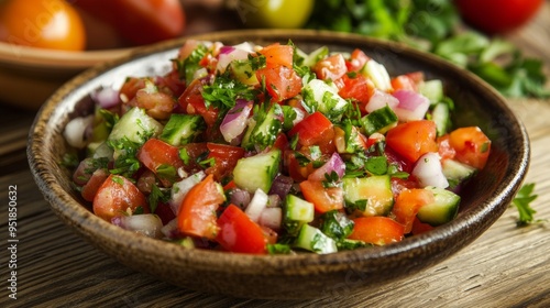 Bulgarian national cuisine: Panagur salad.