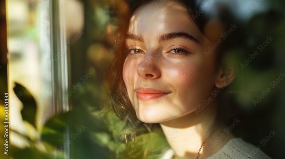 Fototapeta premium Sunlight Portrait of Young Woman