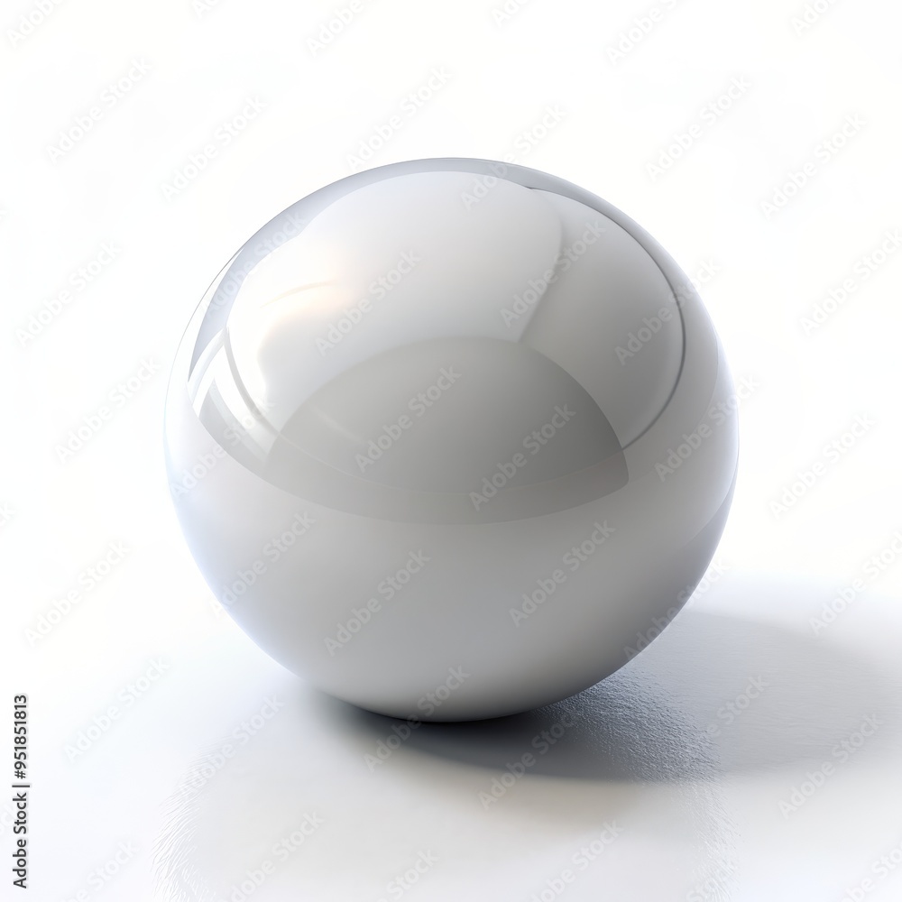 Reflective White Sphere on White Background, 3D Rendering, Digital Art, Geometric Shapes, Minimalism Reflective White Sphere on White Background, 3D Rendering, Digital Art, Geometric Shapes, Minimalism