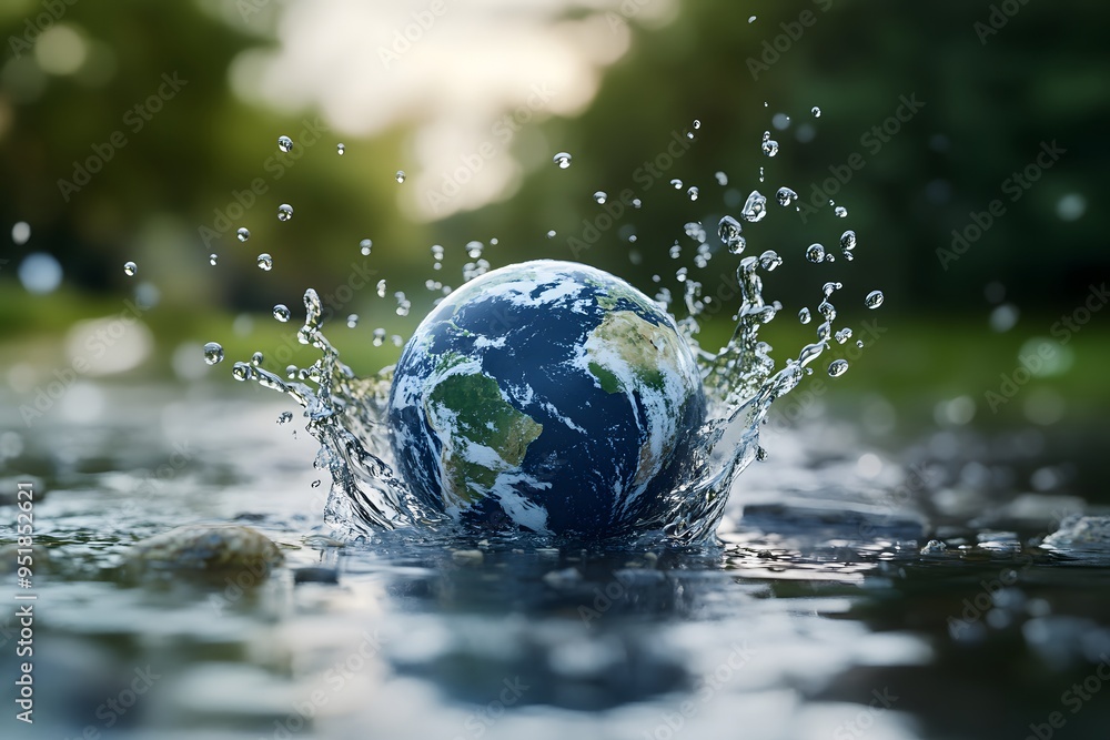 Water Splashing on Earth Shows Global Water Loss and Nature’s Beauty. Water Splashing on Earth Shows Global Water Loss and Nature’s Beauty.