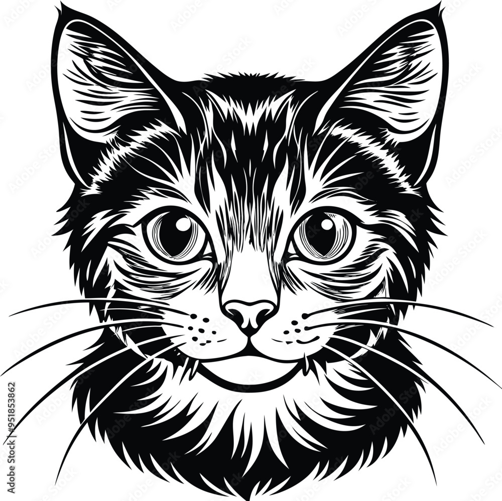 cat head silhouette vector illustration cat head silhouette vector illustration