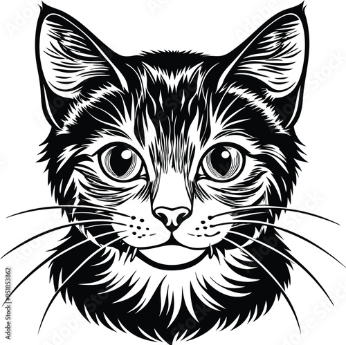 cat head silhouette vector illustration
