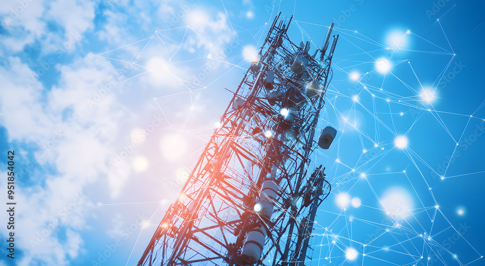 Close-Up of an Advanced Cell Tower with Glowing Data Signals
Close-Up of an Advanced Cell Tower with Glowing Data Signals