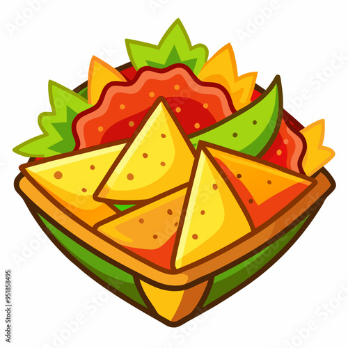 Nachos Illustration Vector - Ideal for Culinary and Recipe Projects