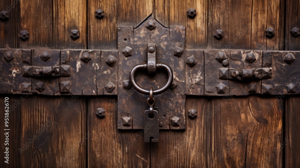 Antique door lock from the side. Architectural details from ancient places. Neural network ai generated art Antique door lock from the side. Architectural details from ancient places. Neural network ai generated art
