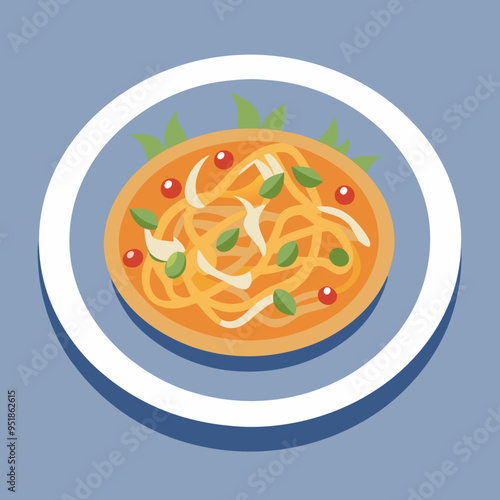 Pad Thai Illustration Vector - Perfect for Recipes and Culinary Projects