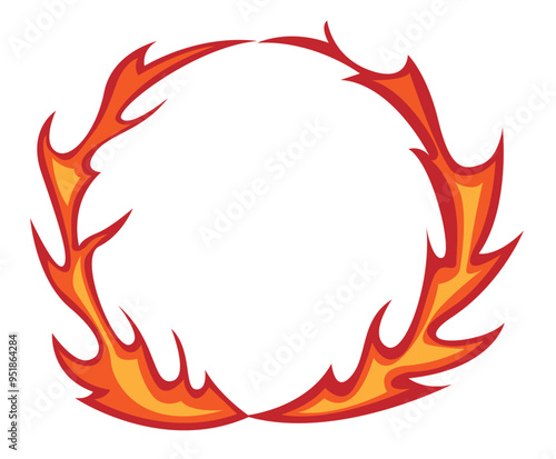 Fire in the Circle Circus Performance. Entertainment industry and pyrotechnics work
