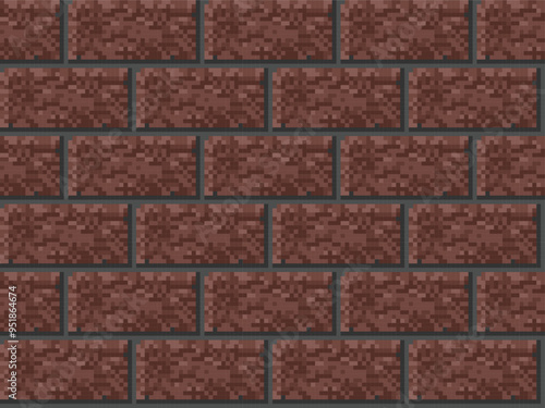 The seamless pixel background with brick.