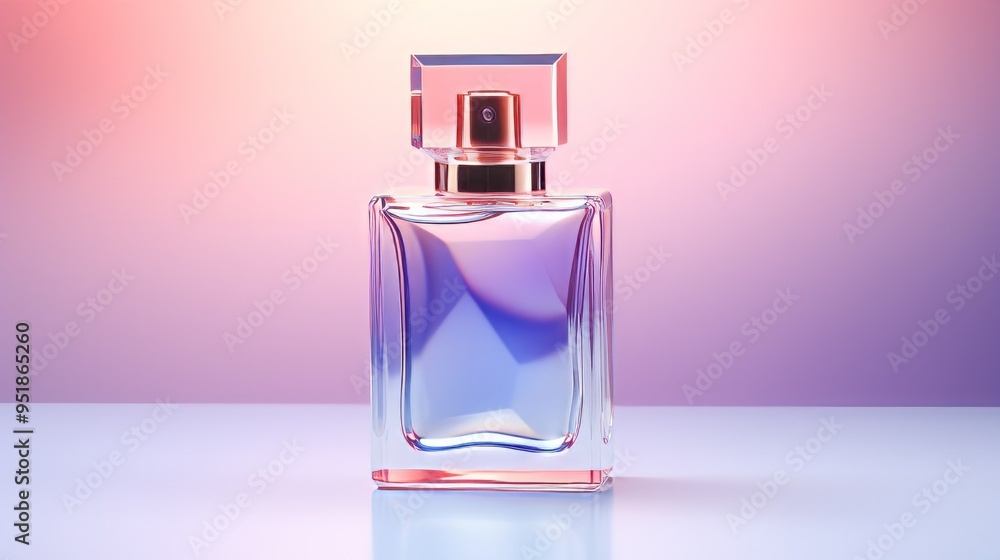 Perfume bottle with on neon light background. Blank perfumery mockup, spa branding concept. Neural network ai generated art Perfume bottle with on neon light background. Blank perfumery mockup, spa branding concept. Neural network ai generated art