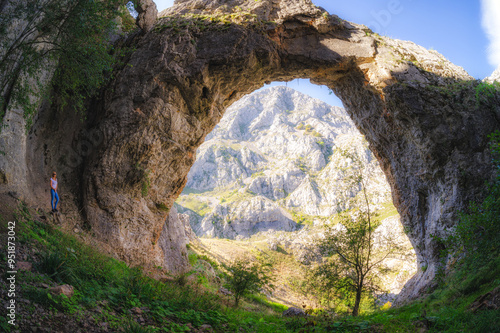 Arch of rock in Leon, north of Spain photo