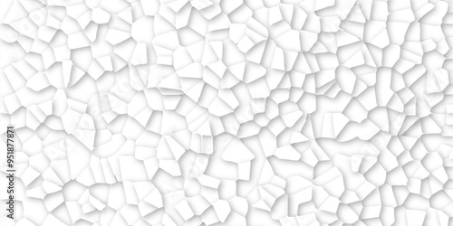 Abstract vector design 3d digital background white broken glass effect wall crack broken wall. Random lines decay grungy texture desolate distressed plates