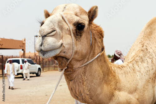 View of dromedary in Abu Dhabi. photo