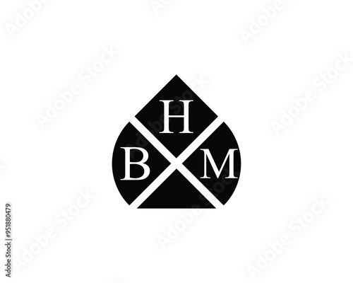 BHM logo design vector template. photo