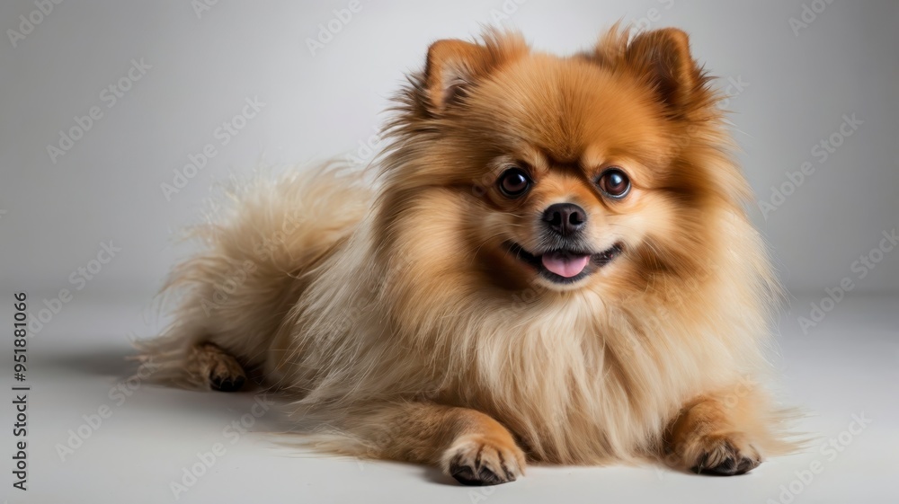 Pomeranian dog lying down, transparent PNG for pet care ads Pomeranian dog lying down, transparent PNG for pet care ads