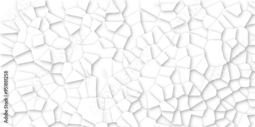 Abstract vector design 3d digital background white broken glass effect wall crack broken wall. Random lines decay grungy texture desolate distressed plates