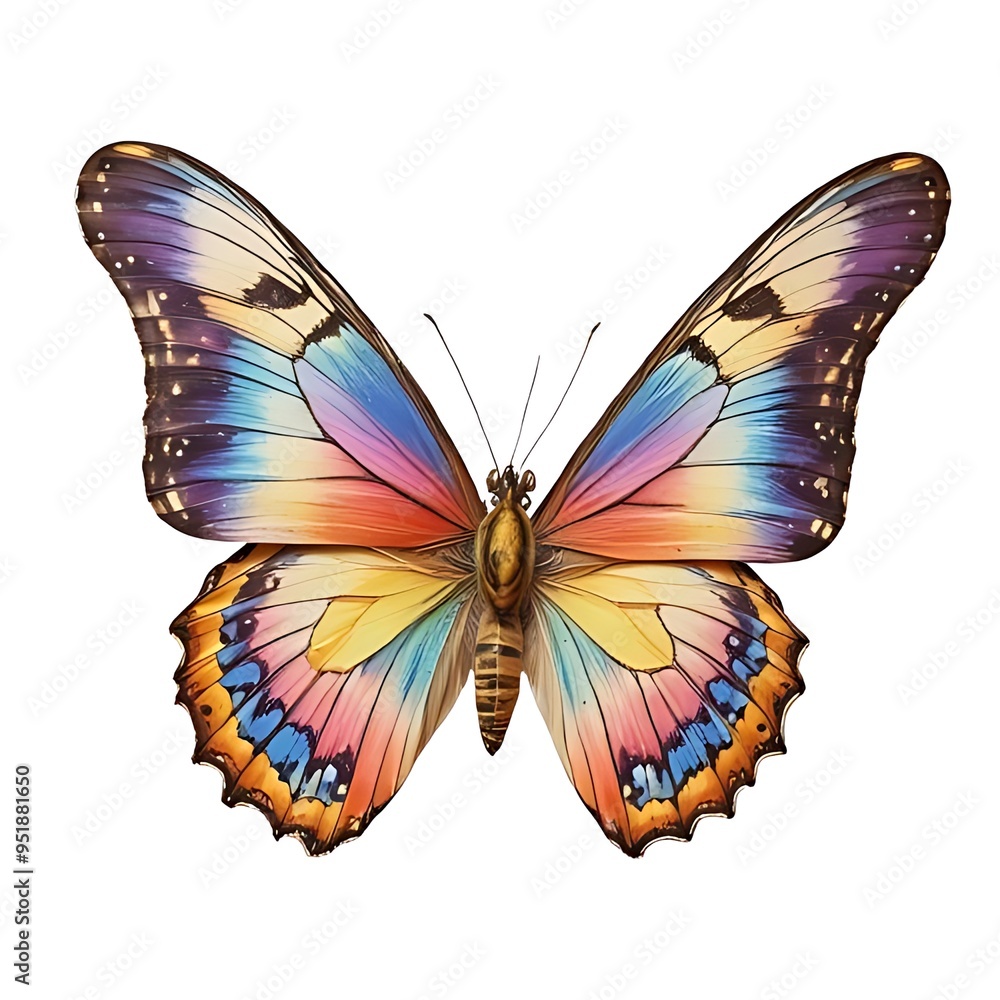 Colorful butterfly, isolated on white background. Colorful butterfly, isolated on white background.