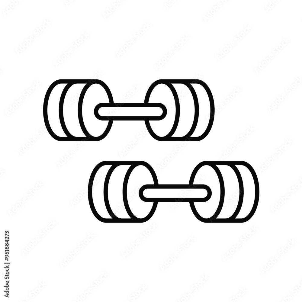 barbell line icon with white background vector stock illustration barbell line icon with white background vector stock illustration
