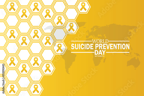 World Suicide Prevention Day wallpaper with shapes and typography, banner, card, poster, template. World Suicide Prevention Day, background