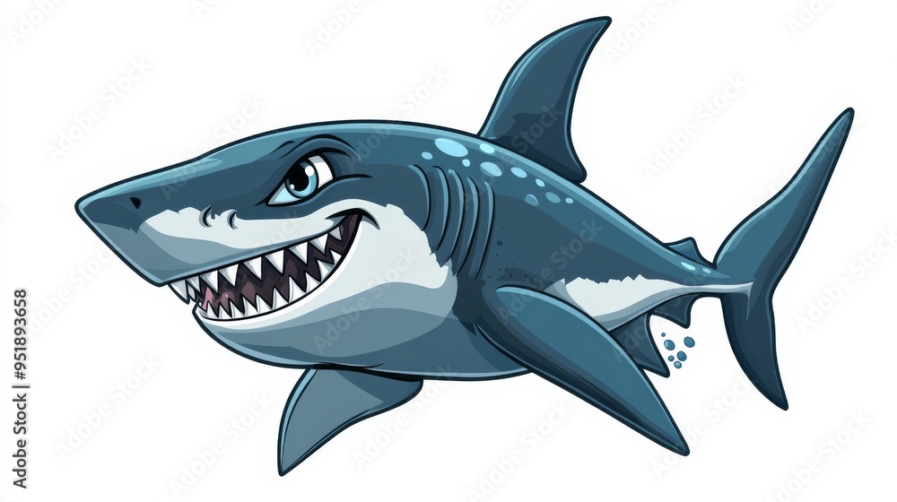 Cartoon Shark with Sharp Teeth. Cartoon Shark with Sharp Teeth.