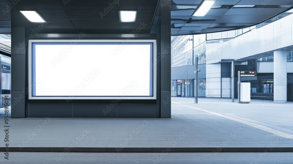 Blank Billboard in Urban Setting. Blank Billboard in Urban Setting.