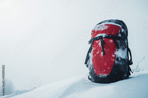 Snow Sports Ready: Snowboard Bag on a Snowy White Backdrop photo