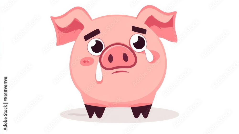 Sad Pig Cartoon. Sad Pig Cartoon.