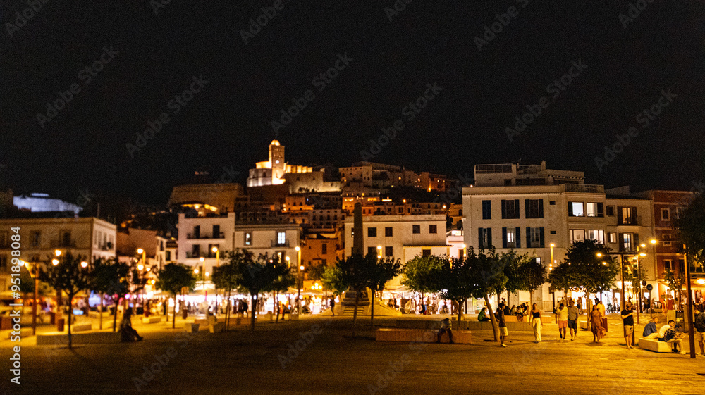 Obraz premium Historic old town view in Ibaza island , Spain