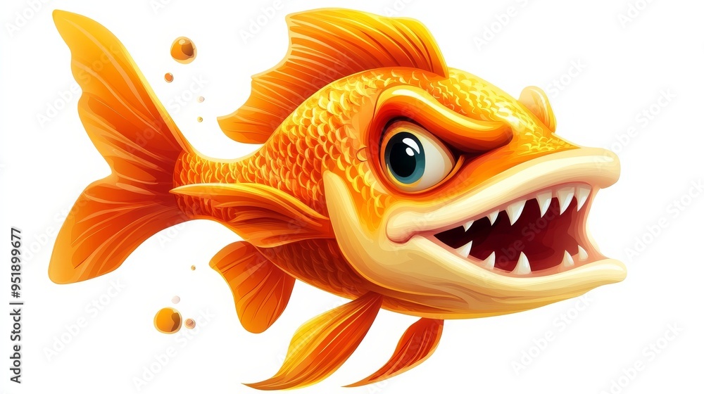 Angry Goldfish Cartoon Character Illustration. Angry Goldfish Cartoon Character Illustration.