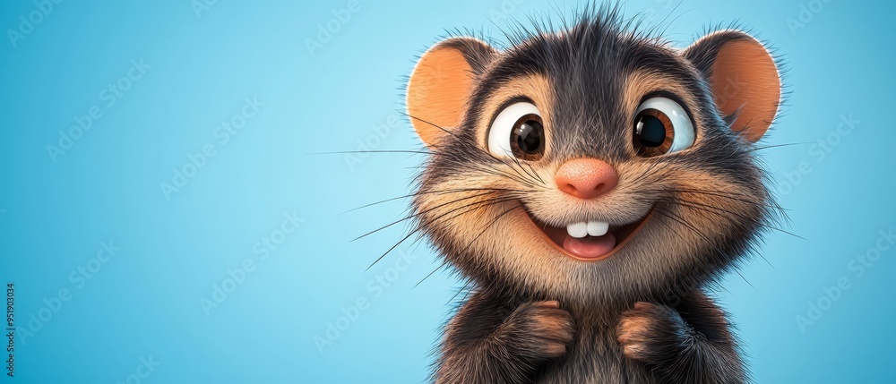 A close-up of a rat with a broad grin on its face A close-up of a rat with a broad grin on its face