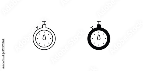 stopwatch set icon with white background vector stock illustration