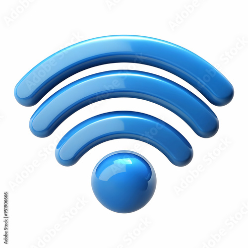 a 3d representation of WIFI waves isolated on white background