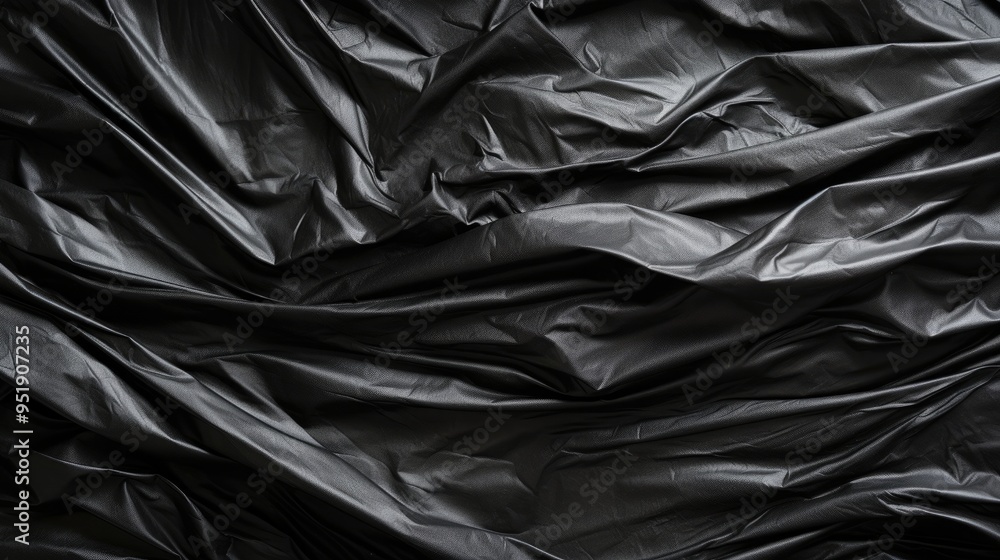 Wrinkled black plastic wrap texture background Wrinkled black plastic wrap texture background